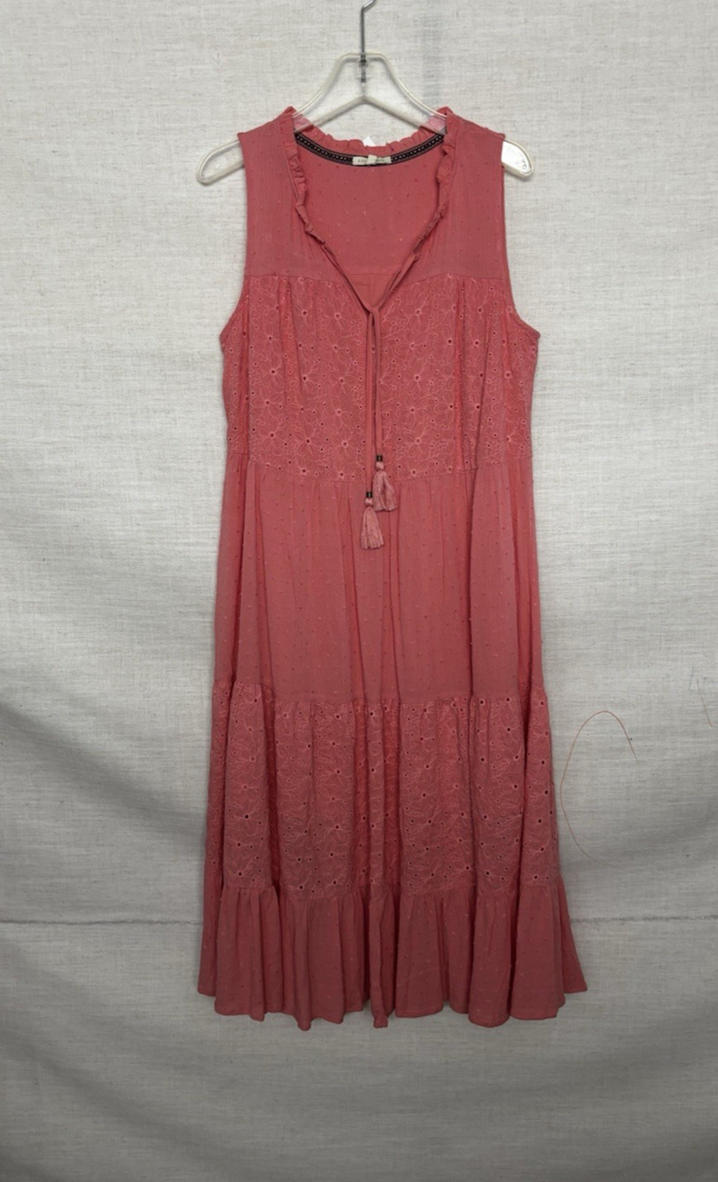 Kate & Sam Maxi Dress Medium Long Aline Sleeveless Boho Embroidered